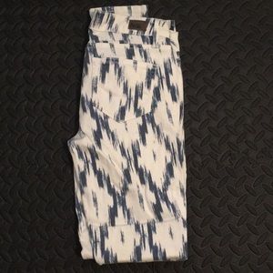 Paige blue and white pattern jeans